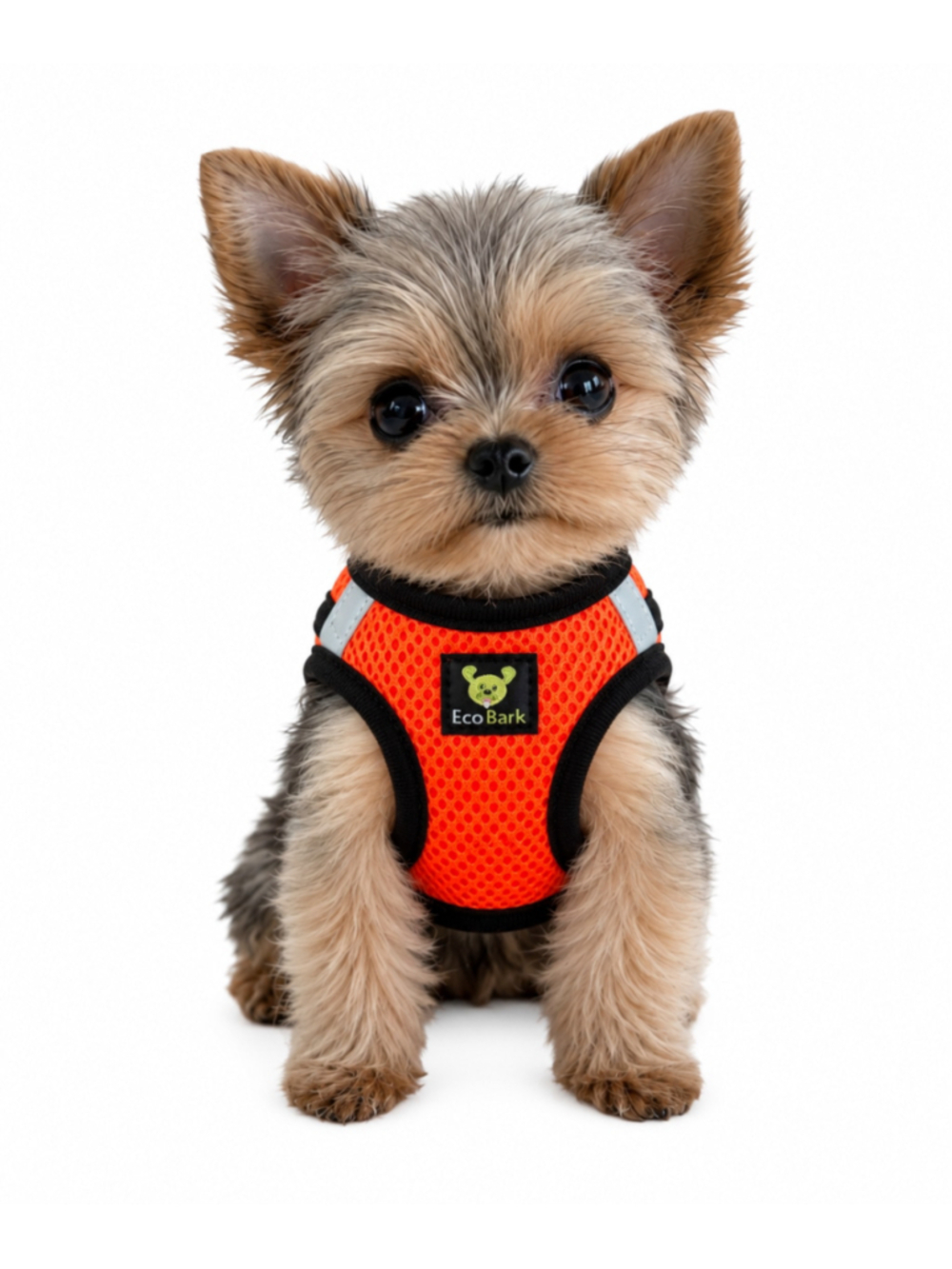EcoBark XXXS Orange and BlackNo Pull Dog Harness Adjustable Mesh Small Dog Puppy